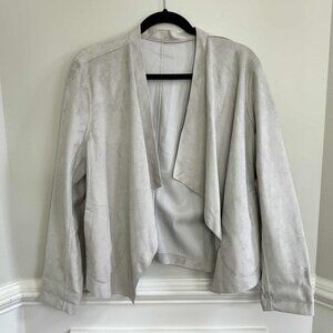 BB Dakota Teagan Reversible Faux Leather Faux Suede Waterfall Jacket Gray XL